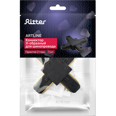 Коннектор для однофазного шинопровода Х-образный Ritter Artline черный (59750 0) - фото 4
