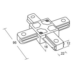 Коннектор для однофазного шинопровода Х-образный Ritter Artline черный (59750 0) - фото 2