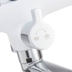 Смеситель для ванны Lavelly White Modern хром/белый однорычажный с длинным изливом с лейкой (623748) - фото 3