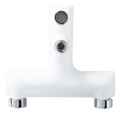 Смеситель для ванны Lavelly White Modern хром/белый однорычажный с коротким изливом с лейкой (623749) - фото 12