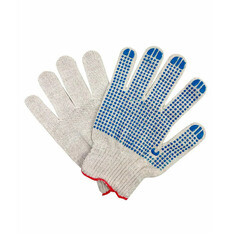 Изображение товара Перчатки х/б 4 нити с ПВХ покрытием серые 9 (L) (5 пар)