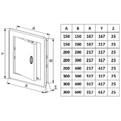 Люк ревизионный Центр Тагис ЛР пластиковый 200х400 мм врезной с ручкой - фото 3