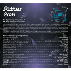 Прожектор светодиодный Ritter Profi 6500K 30 Вт IP65 черный - фото 5