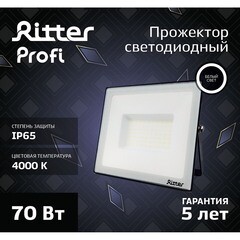 Прожектор светодиодный Ritter Profi 4000K 70 Вт IP65 черный - фото 5