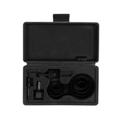 Набор коронок Kranz (KR-92-0251) по дереву d19-64 мм с 2 держателями и ключом (8 шт.) - фото 3