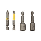 Набор бит Kranz PH2/PZ2 50 мм с магнитным держателем (4 шт.) (KR-92-0461)