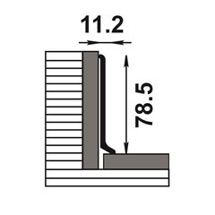 Плинтус алюминиевый напольный черный 80х11,2х2500 мм L-образный - фото 2