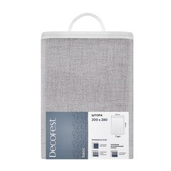 Штора рогожка серая 200х280 см Decofest Лина (153.764) - фото 4