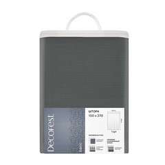 Штора креп серая 150х270 см Decofest Элис (153.761) - фото 5