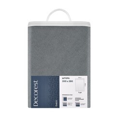 Штора канвас серая 200х280 см Decofest Софи (153.736) - фото 4