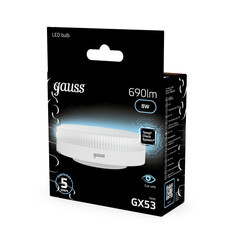 Лампа светодиодная Gauss GX53 4100К 8 Вт 690 Лм 150-265 В таблетка матовая - фото 4
