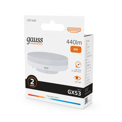 Лампа светодиодная Gauss Elementary GX53 3000К 6 Вт 440 Лм 180-240 В таблетка матовая - фото 4