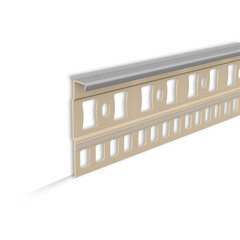 Изображение товара Плинтус ПВХ Идеал 55 мм темно-серый 2200 мм под ковролин