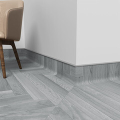 Плинтус ПВХ Идеал 100 мм светло-серый 2200 мм под линолеум - фото 2