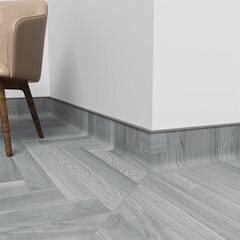 Плинтус ПВХ Идеал 100 мм темно-серый 2200 мм под линолеум - фото 2