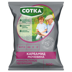 Изображение товара Удобрение минеральное сухое для растений гранулированное Карбамид Сотка 0,9 кг