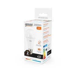 Лампа светодиодная Gauss Elementary E27 3000К 25 Вт 2000 Лм 180-240 В груша A70 матовая - фото 5