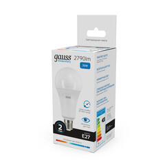 Лампа светодиодная Gauss Elementary E27 6500К 35 Вт 2790 Лм 180-240 В груша A70 матовая - фото 5