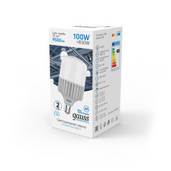 Лампа светодиодная Gauss Elementary E40 6500К 100 Вт 9500 Лм 180-240 В цилиндр T160 матовая - фото 5