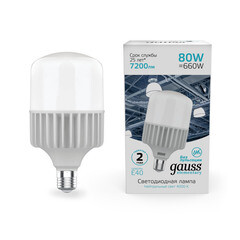 Лампа светодиодная Gauss Elementary E40 4000К 80 Вт 7200 Лм 180-240 В цилиндр T140 матовая - фото 6