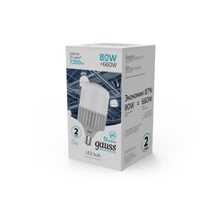 Лампа светодиодная Gauss Elementary E40 4000К 80 Вт 7200 Лм 180-240 В цилиндр T140 матовая - фото 4