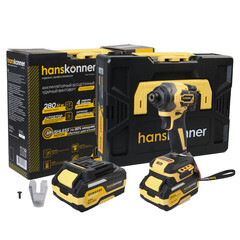 Винтоверт ударный аккумуляторный бесщеточный Hanskonner HCD20280BLC 18 В 4 Ач Li-Ion 1 АКБ и ЗУ - фото 2
