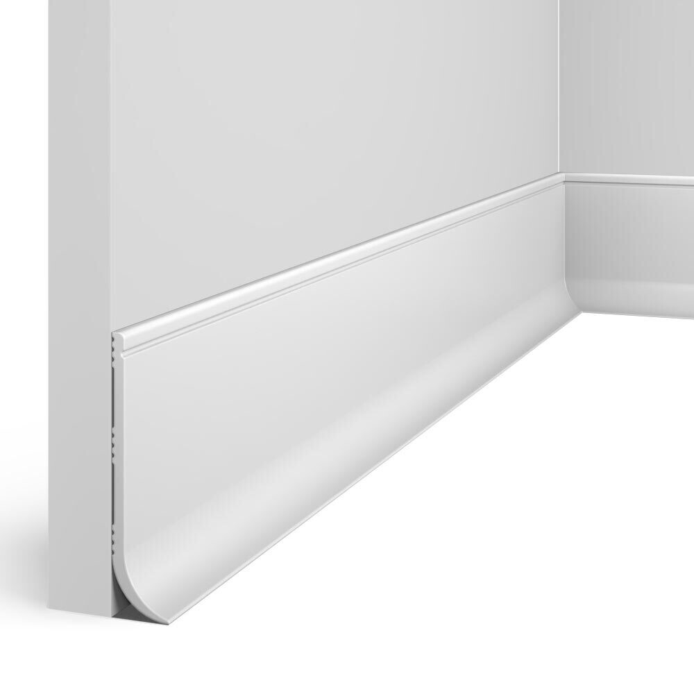 

Плинтус экополимер Cosca Decor 80х18х2000 мм белый гибкий (PL003)