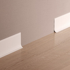 Плинтус экополимер Cosca Decor 80х18х2000 мм белый гибкий (PL003) - фото 3