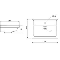 Раковина Универсал Томь 50 см подвесная белая (4607152363494) - фото 2