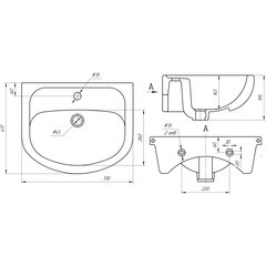 Раковина Универсал Элегия 51 см подвесная белая (4607152360141) - фото 2