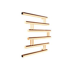 Полотенцесушитель водяной Indigo Zip 600х600 мм фокстрот с боковым подключением 500 мм золото - фото 4