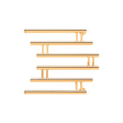 Полотенцесушитель водяной Indigo Zip 600х600 мм фокстрот с боковым подключением 500 мм золото - фото 1