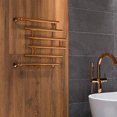 Полотенцесушитель водяной Indigo Zip 600х600 мм фокстрот с боковым подключением 500 мм золото - фото 3