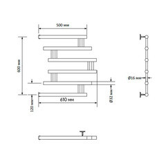 Полотенцесушитель водяной Indigo Zip 600х500 мм фокстрот с боковым подключением 500 мм хром - фото 3