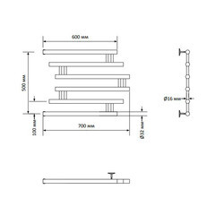 Полотенцесушитель водяной Indigo Zip 500х600 мм фокстрот с боковым подключением 500 мм хром - фото 2