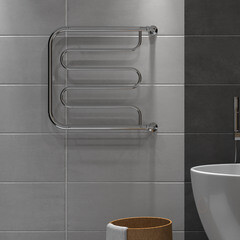 Полотенцесушитель водяной Indigo Standart 600х600 мм фокстрот с боковым подключением 320 мм с полкой хром - фото 3