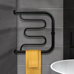 Полотенцесушитель водяной Indigo Standart 500х500 мм фокстрот с боковым подключением 500 мм черный - фото 3