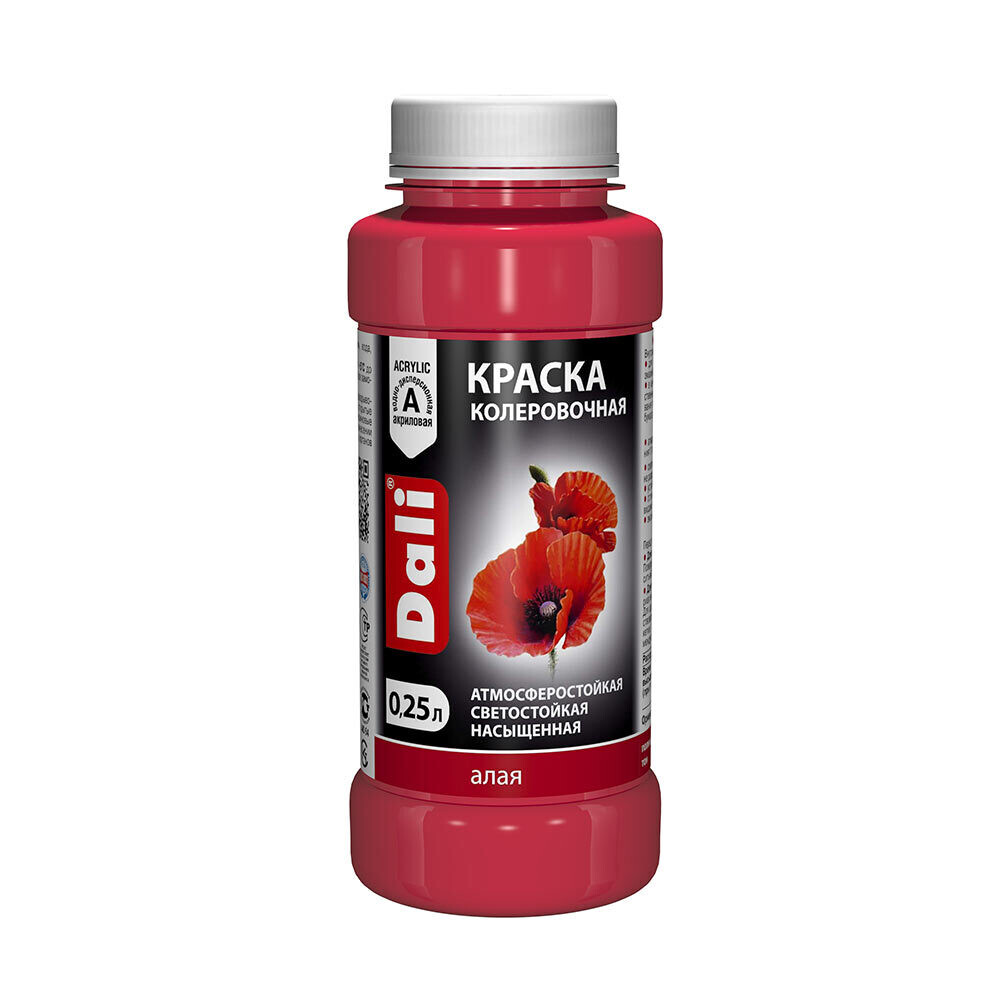 

Колер краска Dali алый 0,25 л, Красный