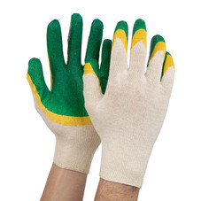 Перчатки х/б с двойным латексным обливом М