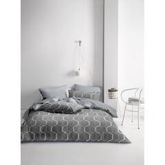 Комплект постельного белья 1,5-спальный бязь MiaСона Polo серый с простыней 150х215 см - фото 2