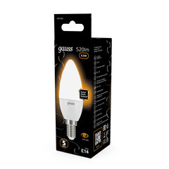 Лампа светодиодная Gauss E14 3000К 6,5 Вт 520 Лм 150-265 В свеча матовая - фото 3