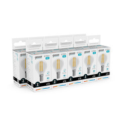 Лампа светодиодная филаментная Gauss E14 4100К 10 Вт 670 Лм 190-240 В шар прозрачная - фото 6