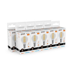 Лампа светодиодная филаментная Gauss E14 2700К 10 Вт 650 Лм 190-240 В шар прозрачная - фото 6