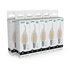 Лампа светодиодная филаментная Gauss E14 4100К 12 Вт 750 Лм 190-240 В свеча на ветру прозрачная - фото 6