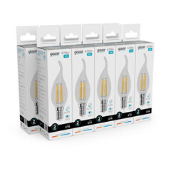 Лампа светодиодная филаментная Gauss E14 4100К 10 Вт 670 Лм 190-240 В свеча на ветру прозрачная - фото 6