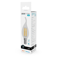 Лампа светодиодная филаментная Gauss E14 4100К 10 Вт 670 Лм 190-240 В свеча на ветру прозрачная - фото 4