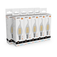 Лампа светодиодная филаментная Gauss E14 2700К 12 Вт 730 Лм 190-240 В свеча на ветру прозрачная - фото 6