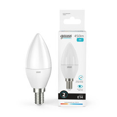 Лампа светодиодная Gauss E14 4100К 6 Вт 450 Лм 180-240 В свеча матовая - фото 7
