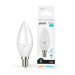 Лампа светодиодная Gauss E14 4100К 10 Вт 730 Лм 180-240 В свеча матовая - фото 7