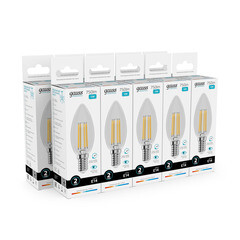 Лампа светодиодная филаментная Gauss E14 4100К 12 Вт 750 Лм 190-240 В свеча прозрачная - фото 6